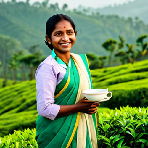 Home 20 **
A professional woman, fully clothed in a modest, elegant saree, standing in a lush green tea garden in Sylhet, Bangladesh. She has a warm, welcoming smile. Background shows tea pickers at work and rolling hills. Golden hour lighting. Perfect anatomy, correct proportions, well-formed hands, natural pose, appropriate attire, safe for work, appropriate content, family-friendly, professional photograph, high resolution.
**