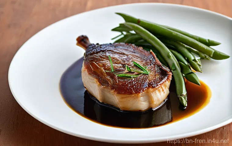 프랑스어 프랑스 음식 용어 - **The Art of Mise en Place**
    A sophisticated, close-up, overhead shot of a clean kitchen counter...