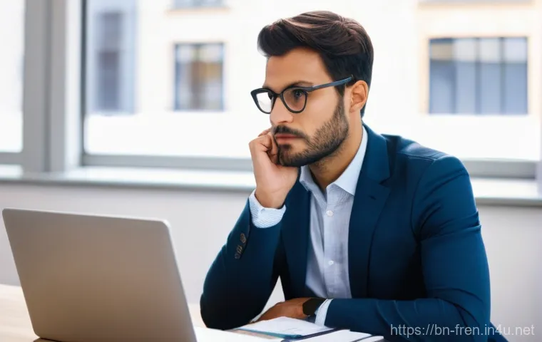 프랑스어 비즈니스 이메일 작성법 - **Prompt:** A professional, gender-neutral person in their late 20s to early 30s sits at a modern of...