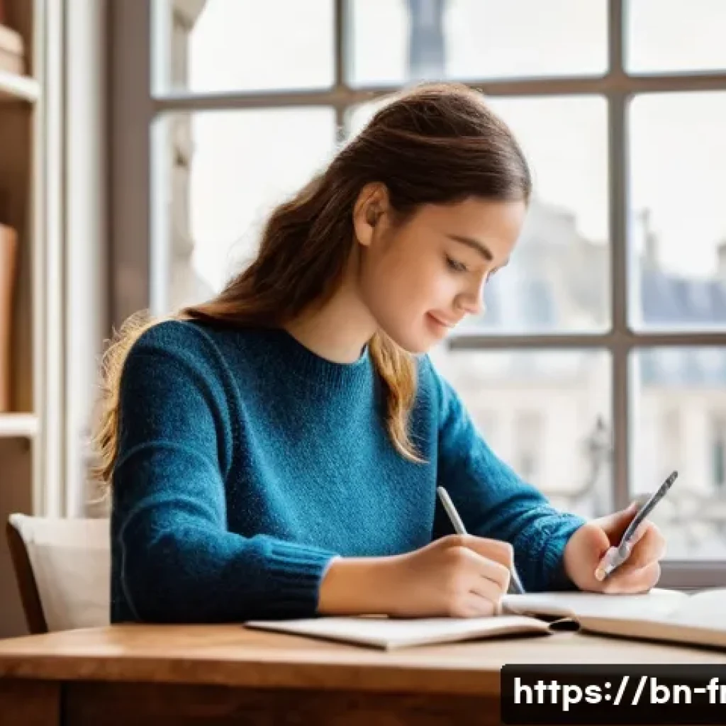 프랑스어 프랑스어 학습 동기 부여법 - **Prompt:** A cheerful young adult, dressed in casual yet modest attire (e.g., jeans and a sweater),...